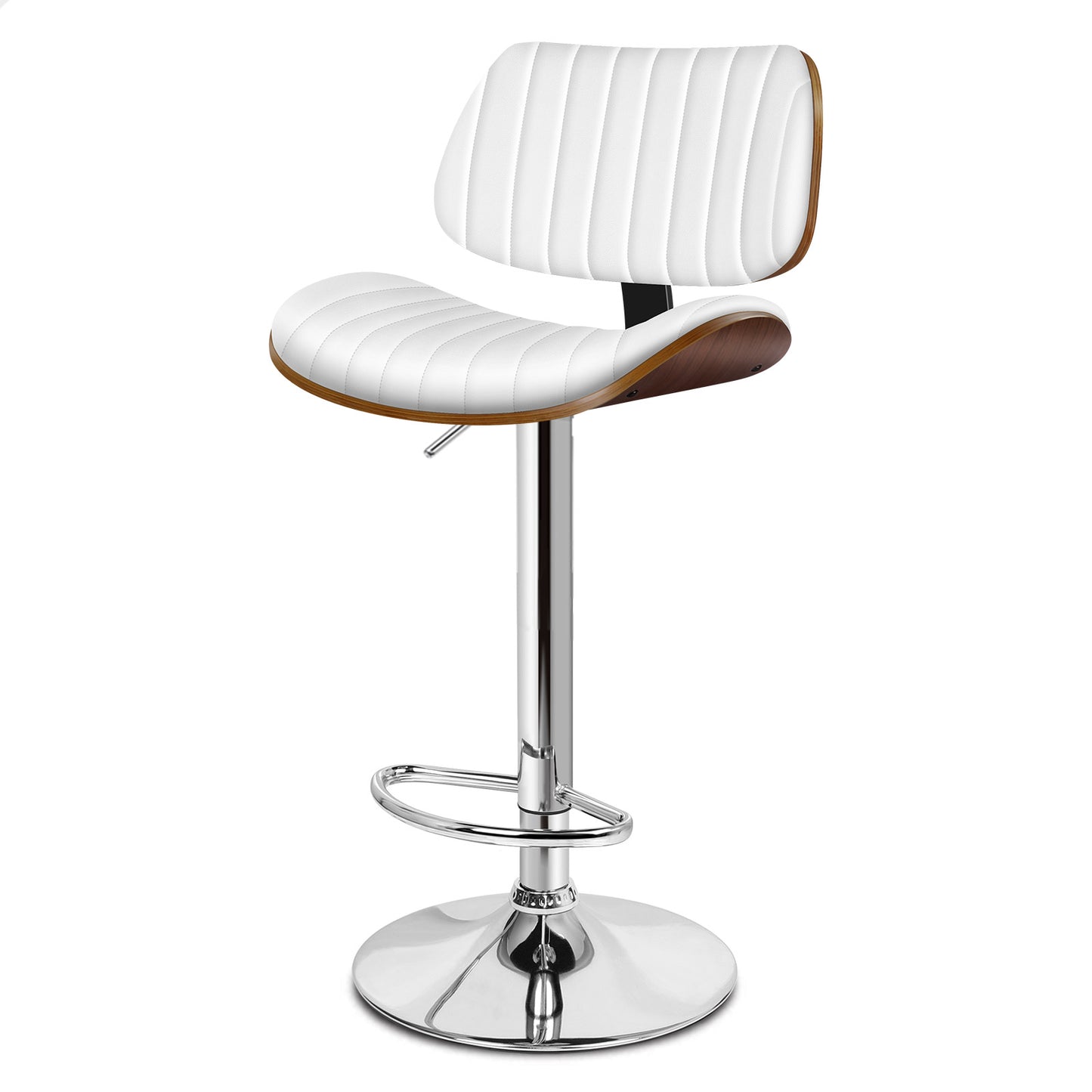 ALFORDSON Bar Stool Upholstered Backrest White