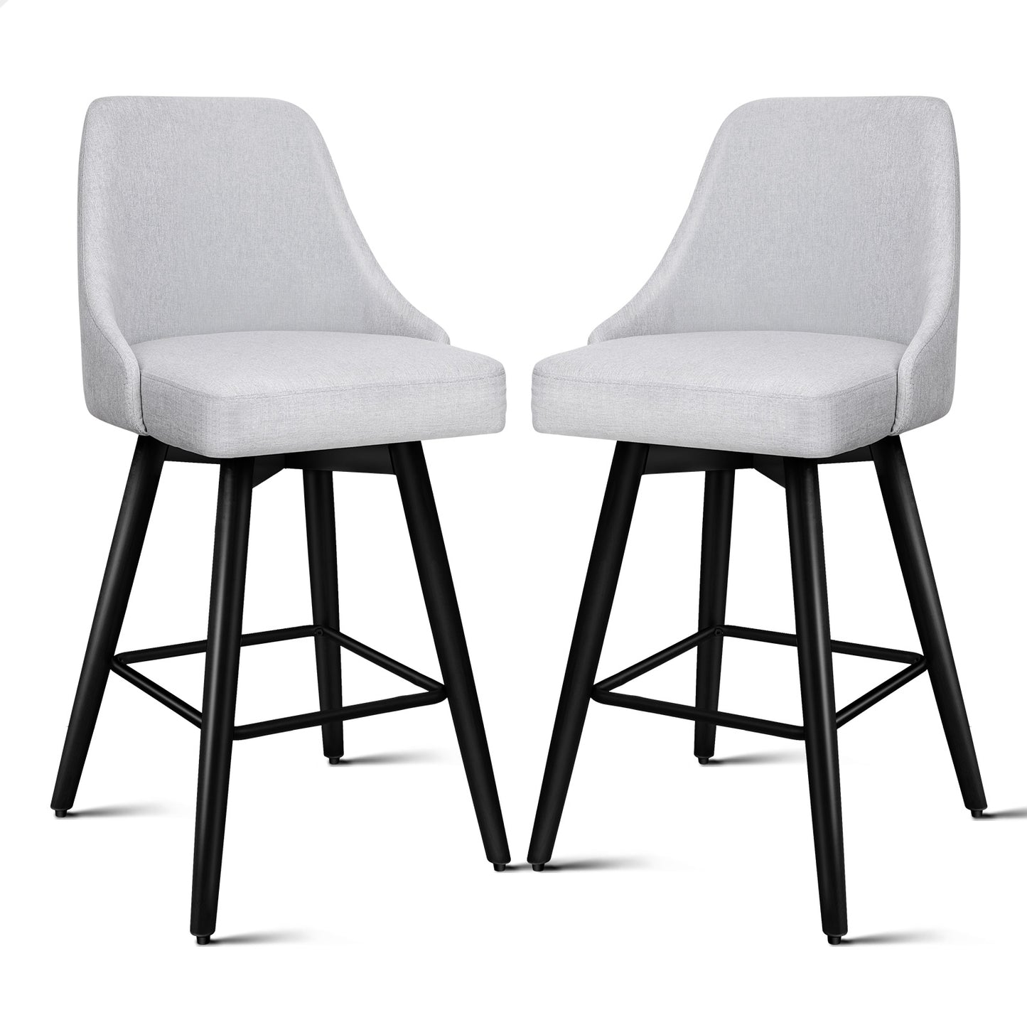 2x ALFORDSON Bar Stools Megan Swivel Metal Light Grey