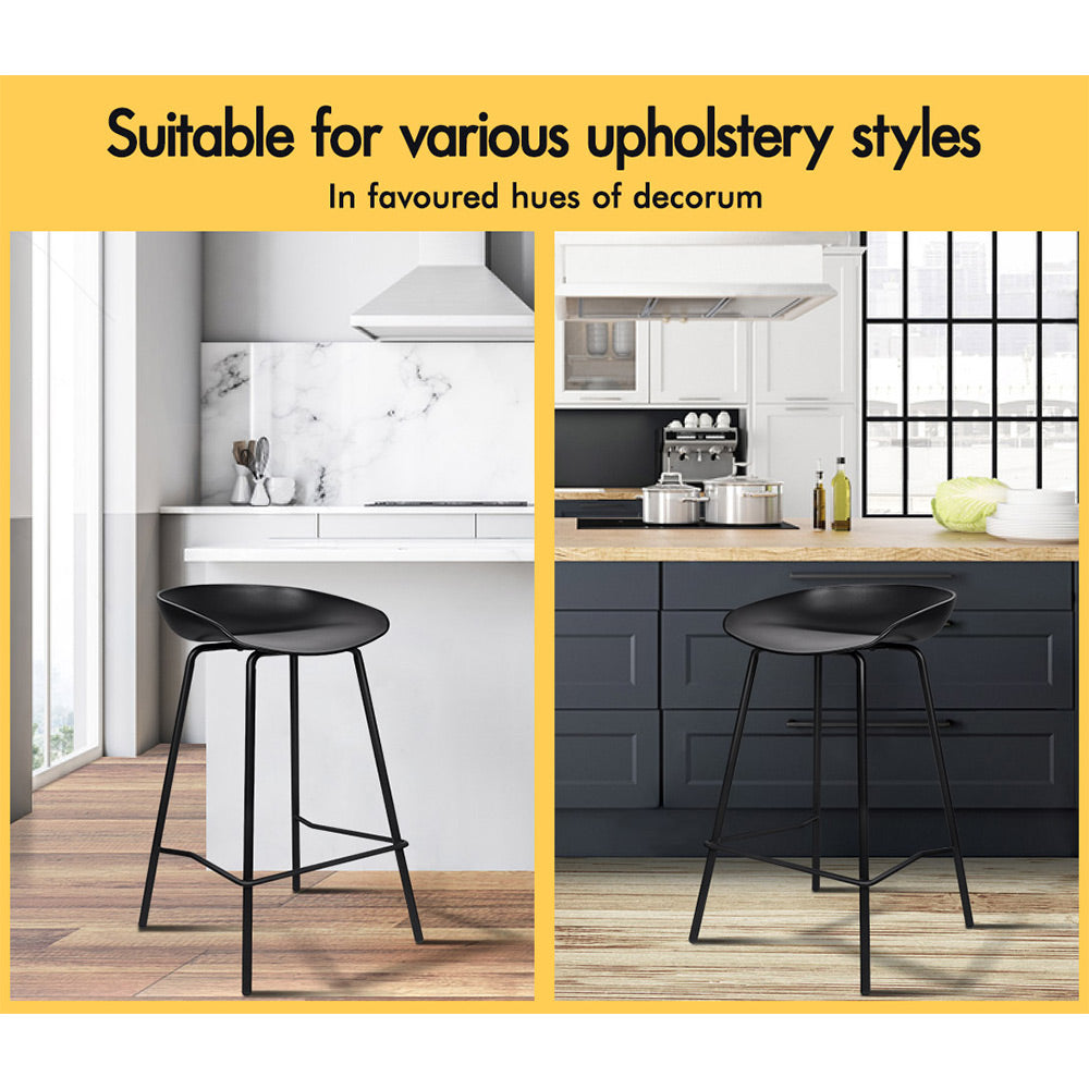 2x Alfordson Bar Stools Dining Chair Black