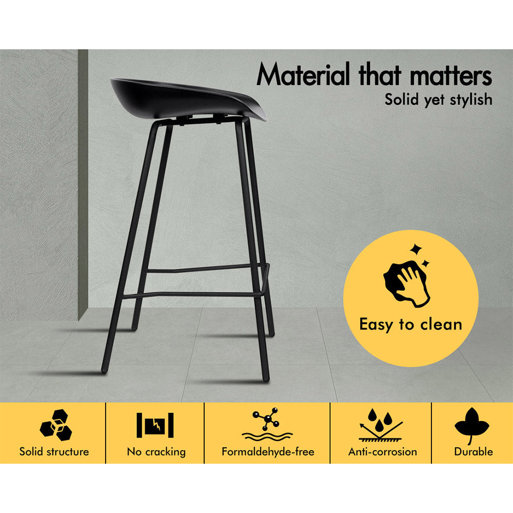 2x Alfordson Bar Stools Dining Chair Black