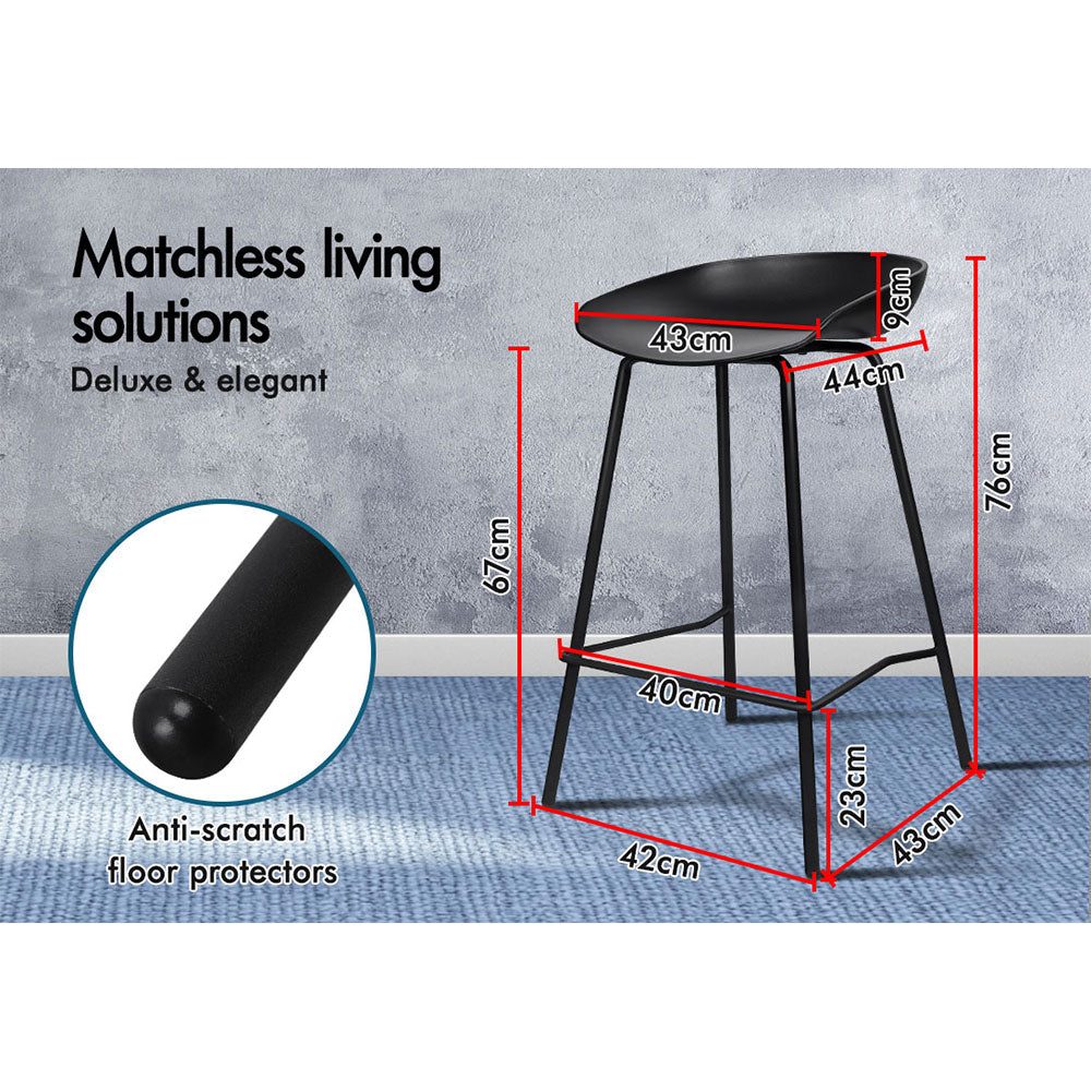 2x Alfordson Bar Stools Dining Chair Black