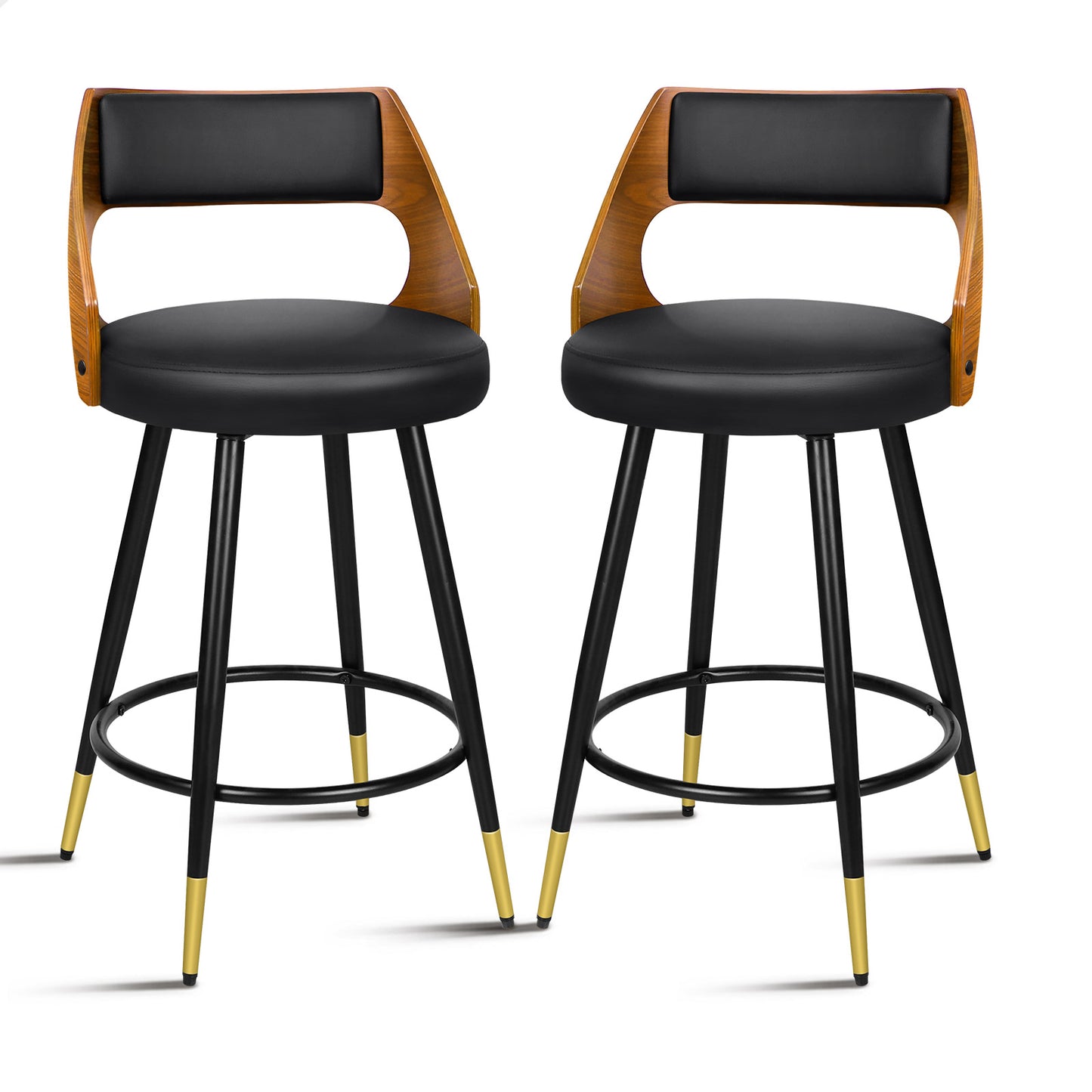 2x ALFORDSON Bar Stools Morgan Swivel Chairs Black
