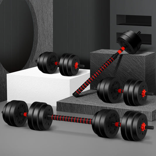 BLACK LORD 40KG 3in1 Adjustable Dumbbell Barbell Set Weight Home Gym Fitness