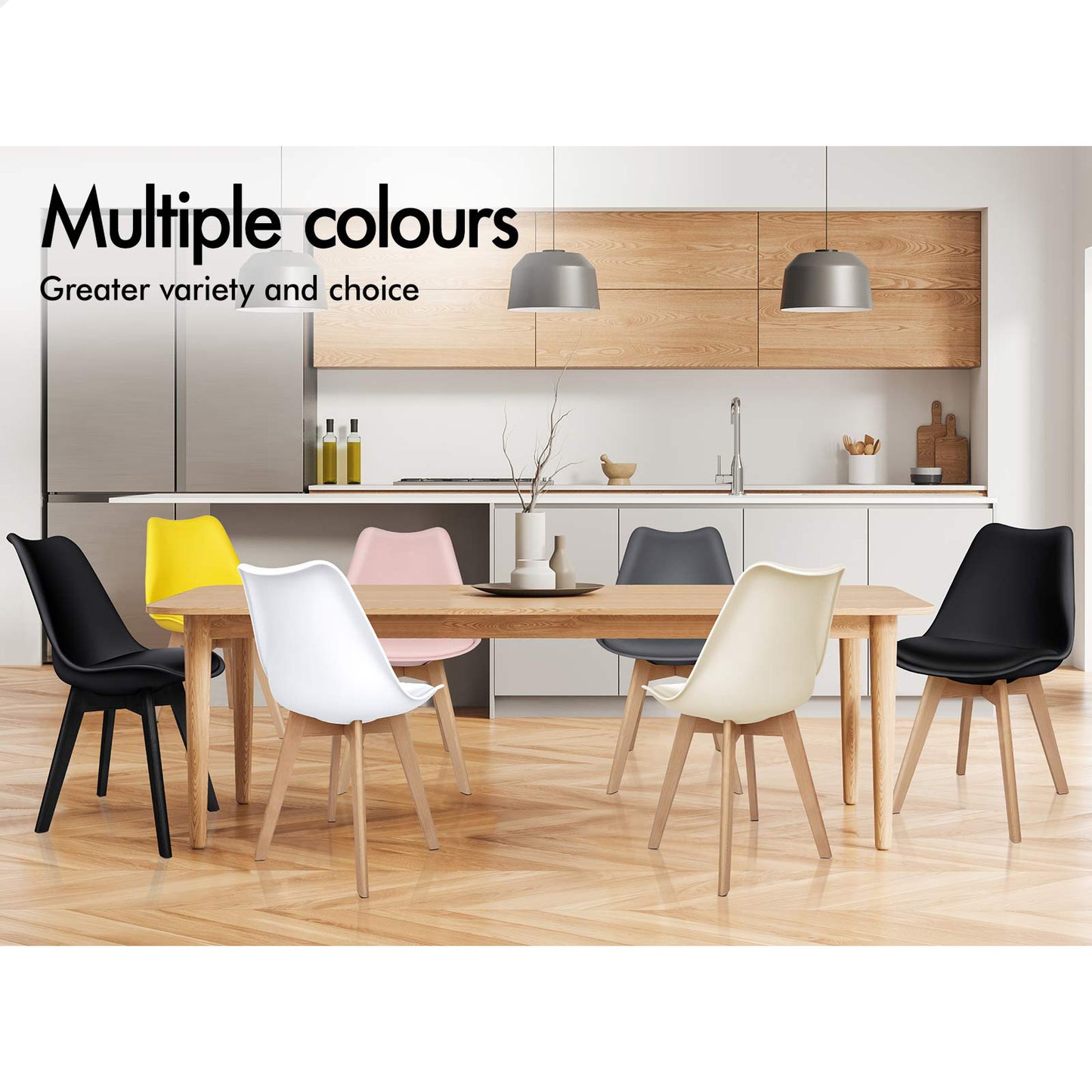 ALFORDSON 4x Dining Chairs Padding Retro PU Leather Kitchen Lounge Wooden Pink