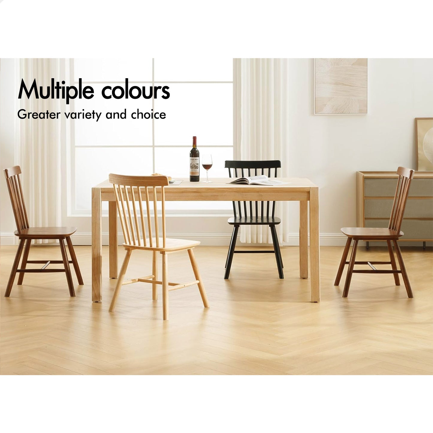 ALFORDSON 2x Dining Chairs Retro Walnut Modern Seat Oak