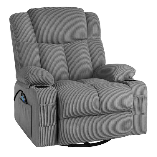 ALFORDSON Recliner Chair 360 Swivel Rocking Heated Massage Armchair Lounge Sofa