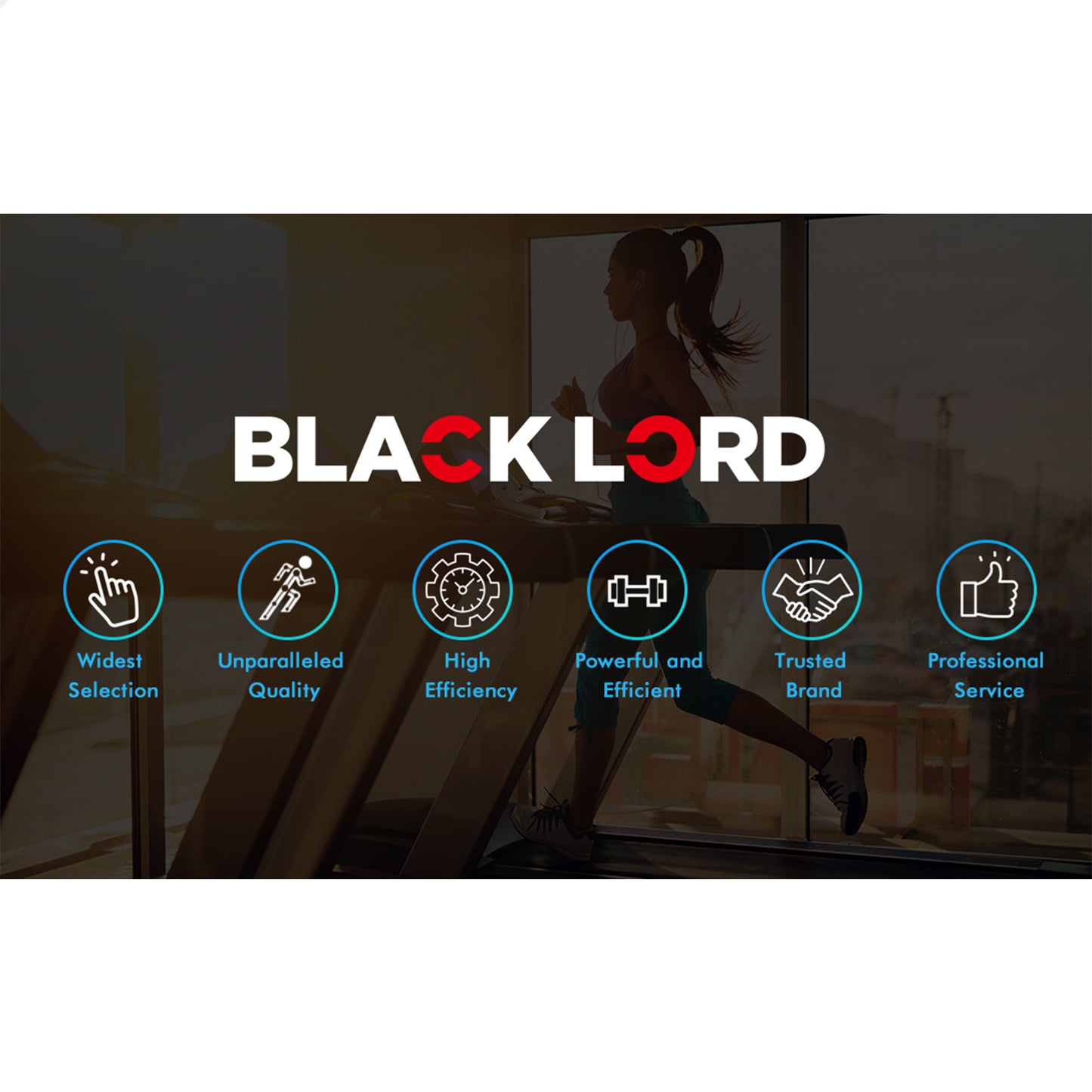 BLACK LORD Treadmill Electric Exercise Running Machine Foldable Walking Pad