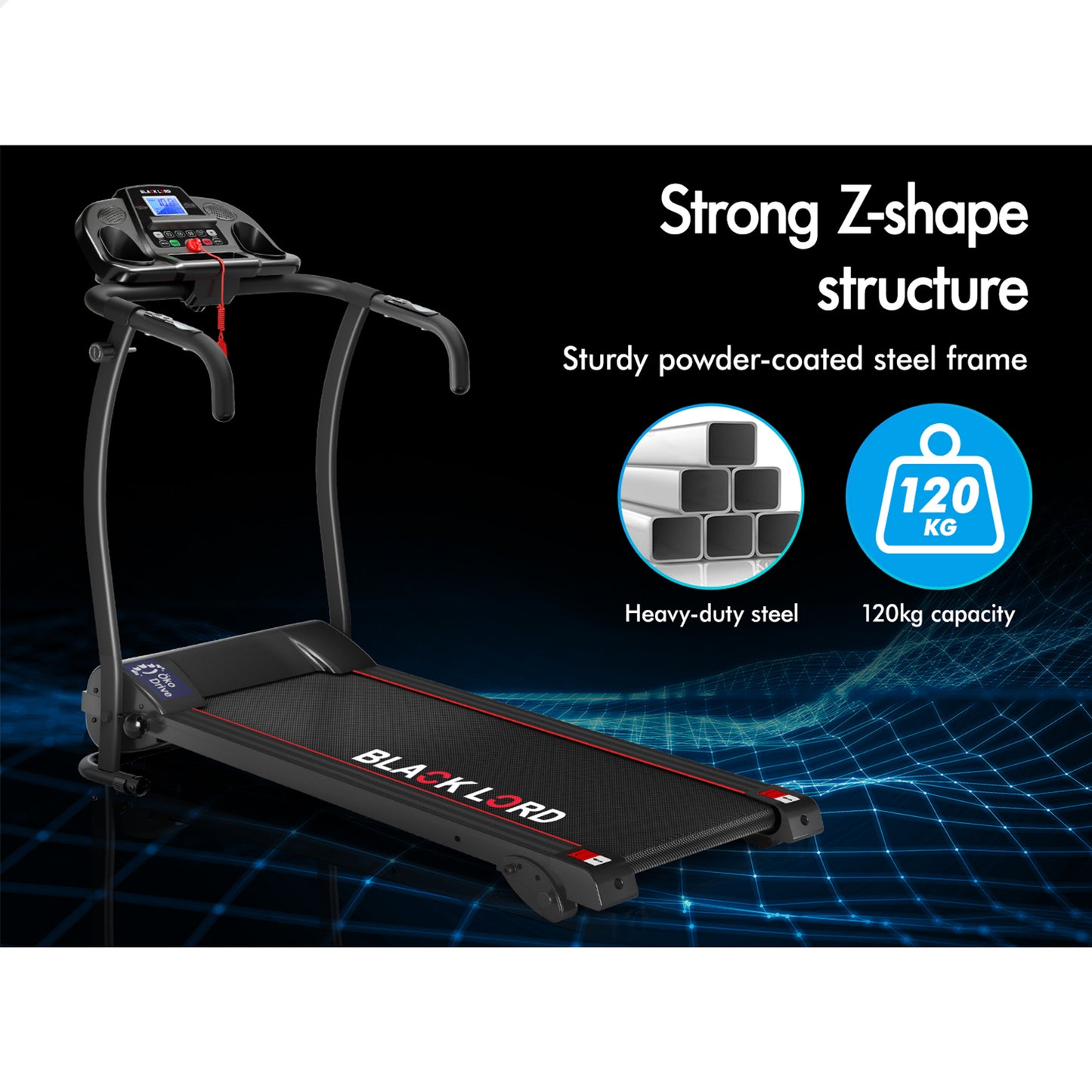 BLACK LORD Treadmill Electric Exercise Running Machine Foldable Walking Pad