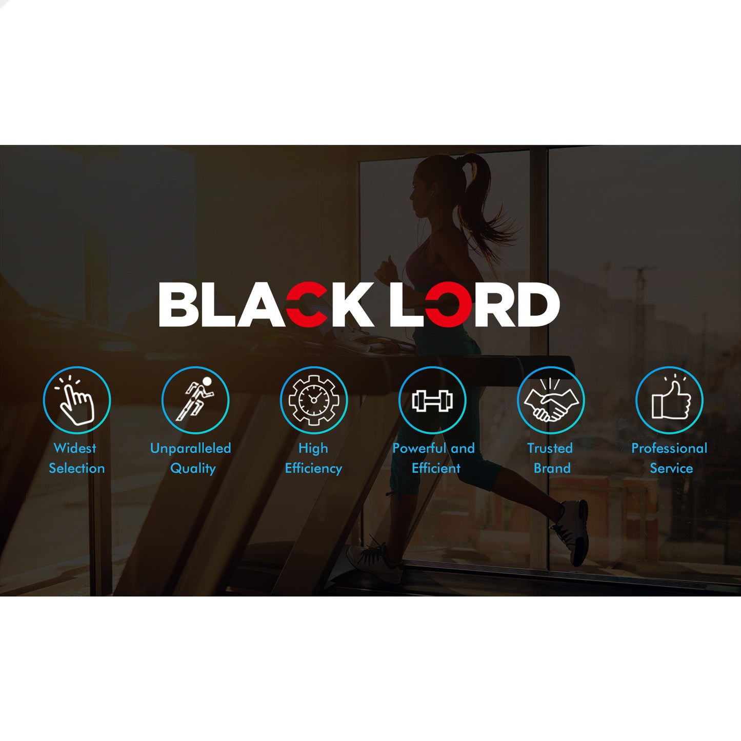 BLACK LORD Treadmill Electric Exercise Foldable Running Machine Home Gym Fitness