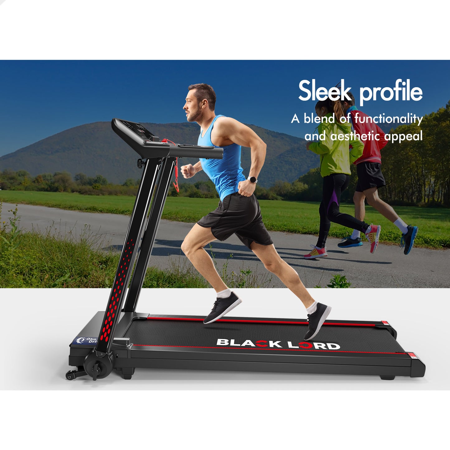 BLACK LORD Treadmill Electric Exercise Foldable Running Machine Home Gym Fitness