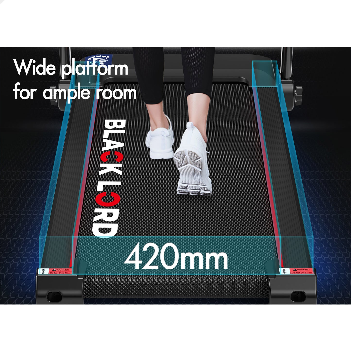 BLACK LORD Treadmill Electric Exercise Foldable Running Machine Home Gym Fitness