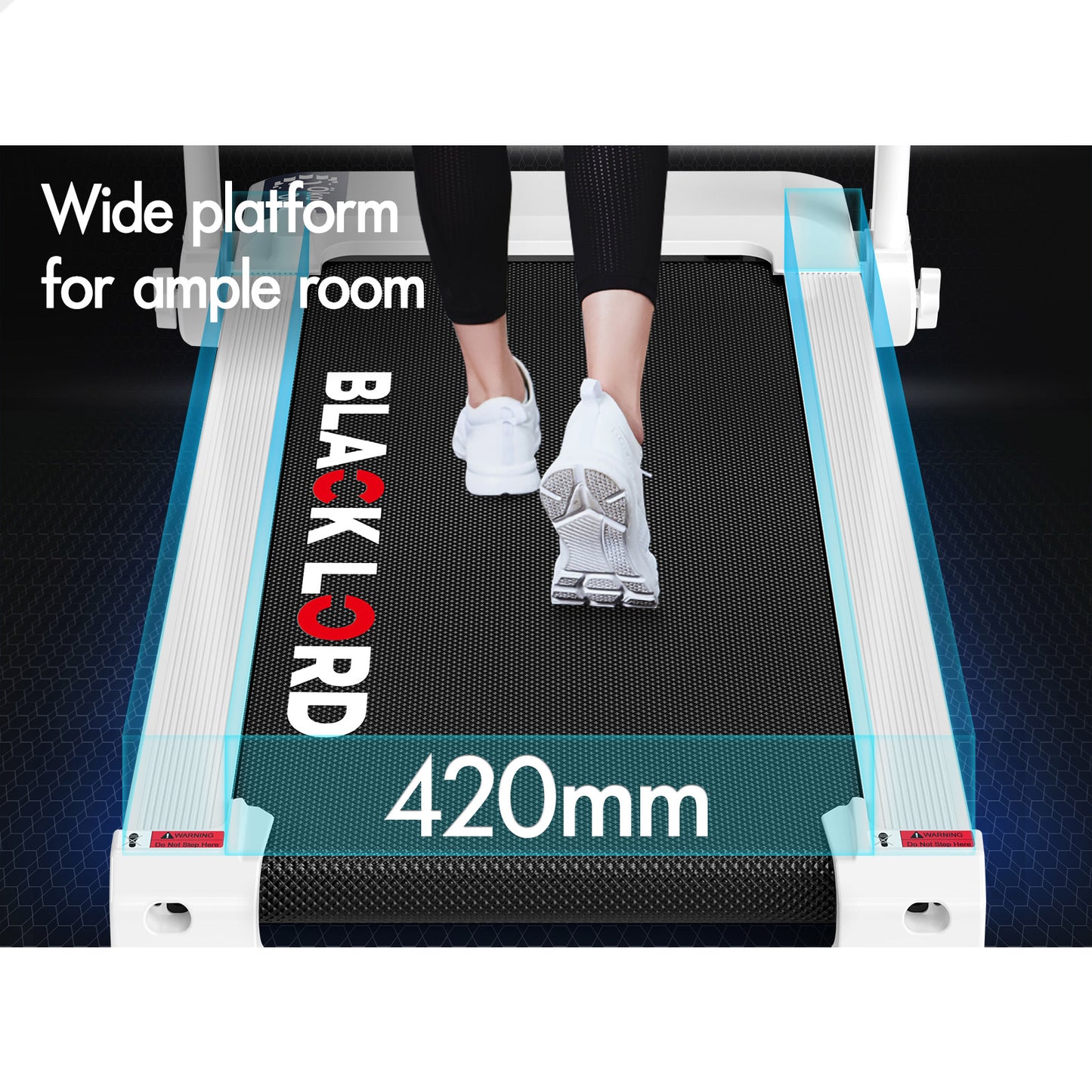 BLACK LORD Treadmill Electric Exercise Running Machine Foldable Home Gym Fitness White