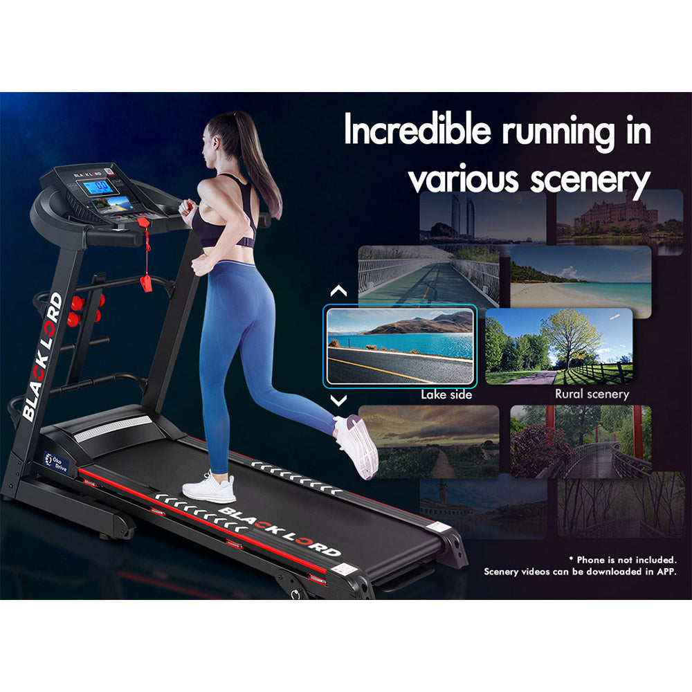 BLACK LORD® Treadmill Electric Home Gym Exercise Run Machine Incline Fitness