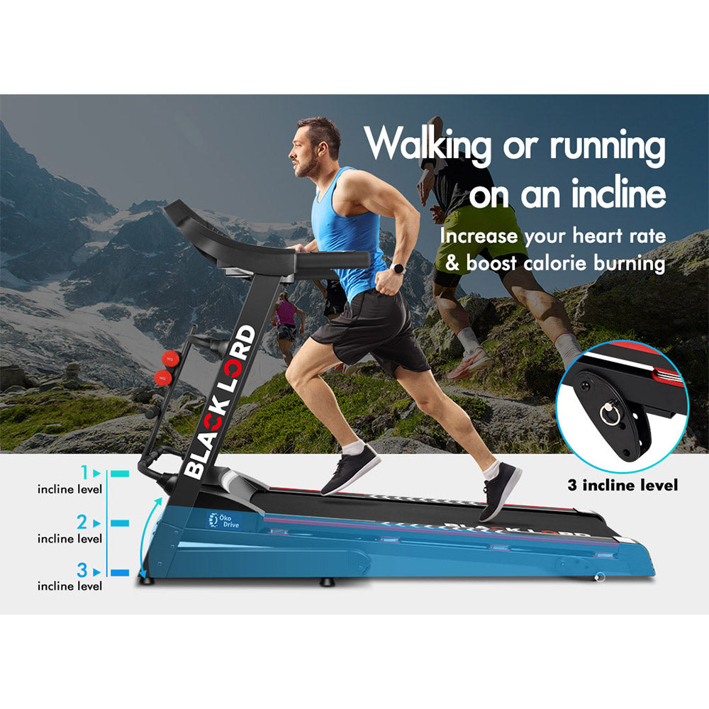 BLACK LORD® Treadmill Electric Home Gym Exercise Run Machine Incline Fitness