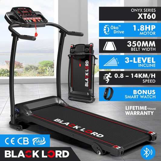 BLACK LORD Treadmill Electric Exercise Running Machine Foldable Home Gym Fitness