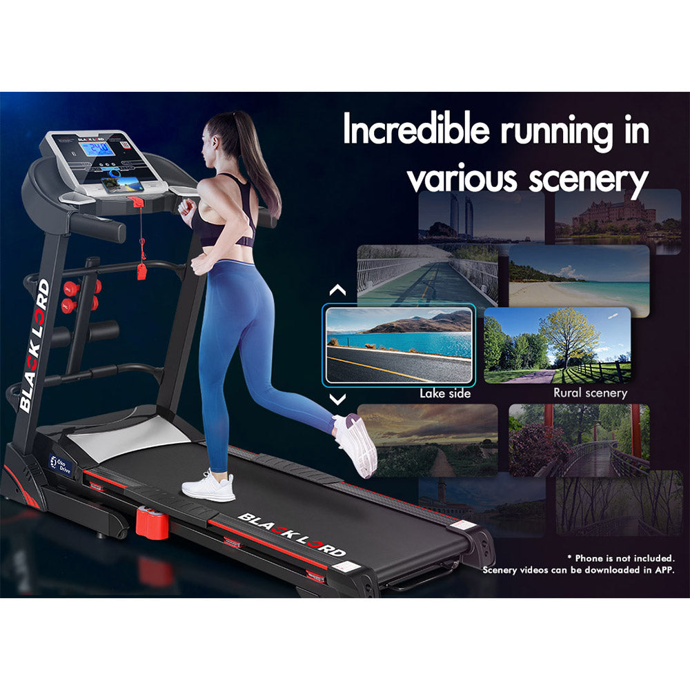 BLACK LORD Treadmill Electric Auto Incline Home Gym Exercise Run Machine