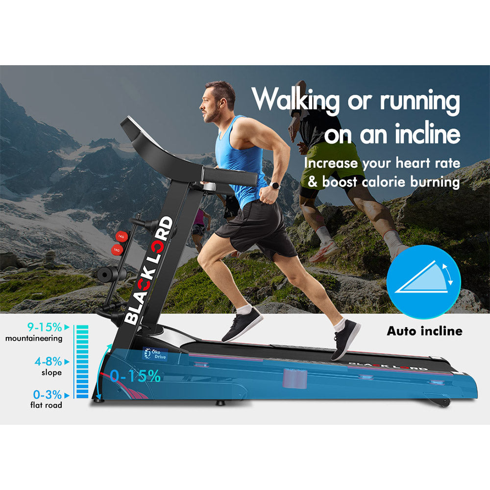 BLACK LORD Treadmill Electric Auto Incline Home Gym Exercise Run Machine