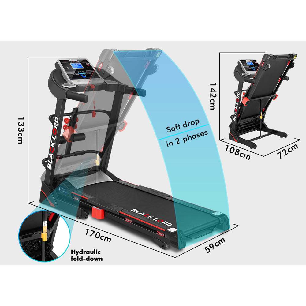 BLACK LORD Treadmill Electric Auto Incline Home Gym Exercise Run Machine