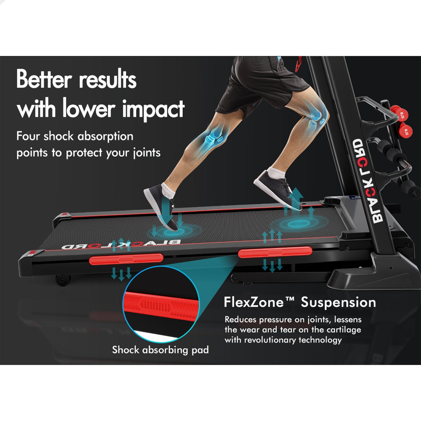 BLACK LORD Treadmill Electric Home Gym Exercise Running Machine Auto Incline