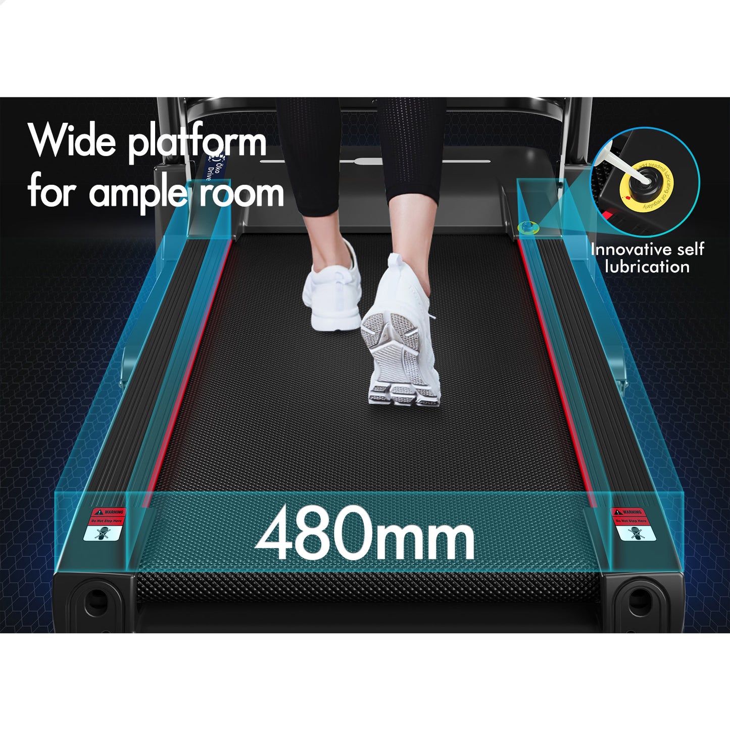 BLACK LORD Treadmill Electric Auto Incline Home Gym Exercise Machine 480MM