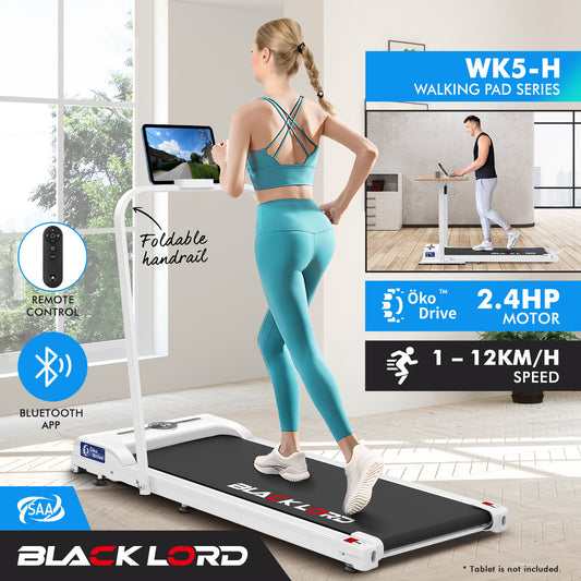 BLACK LORD Treadmill Electric Walking Pad Folding Fitness Machine Home Gym White