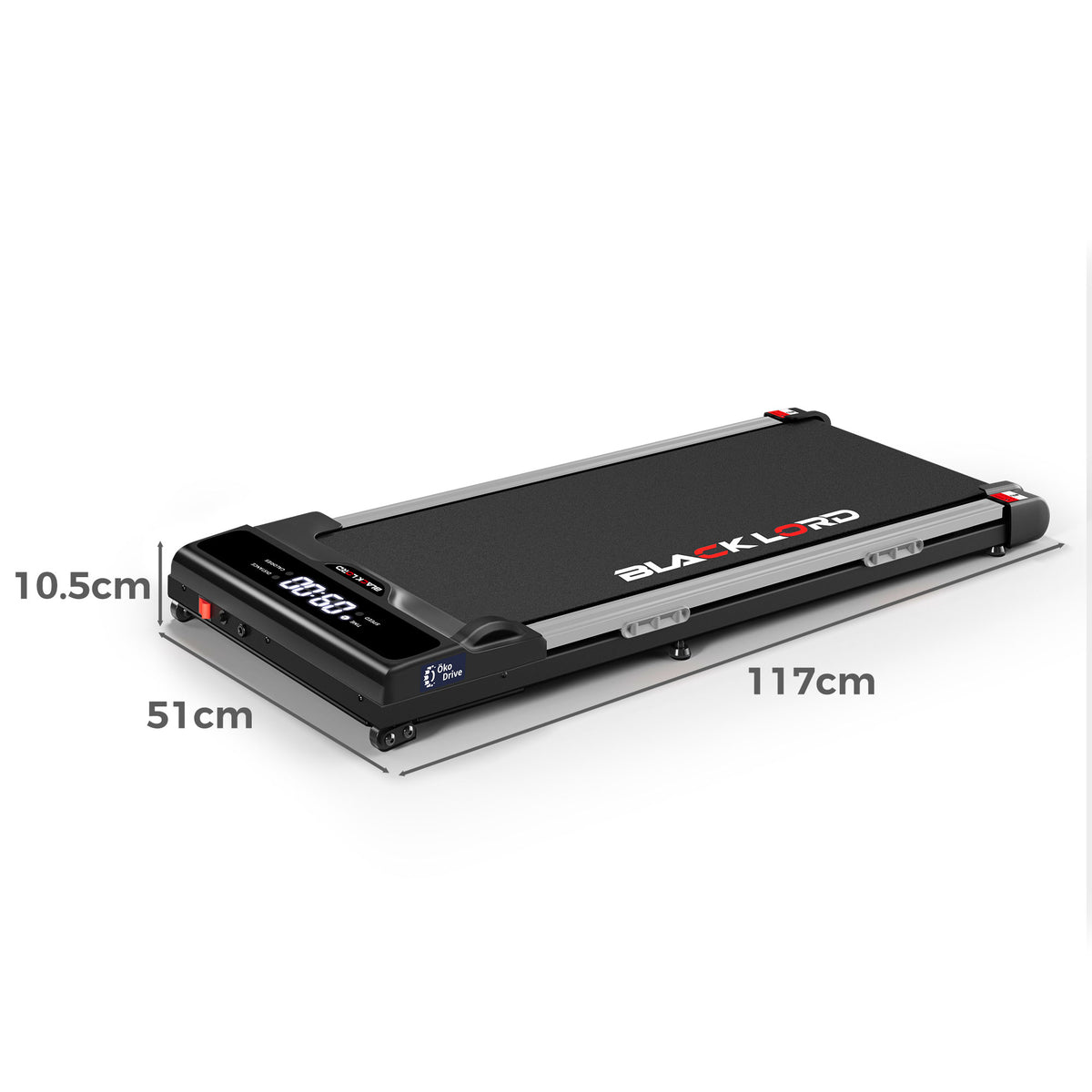 BLACK LORD Treadmill Electric Walking Pad Home Gym Incline Brushless Motor Black