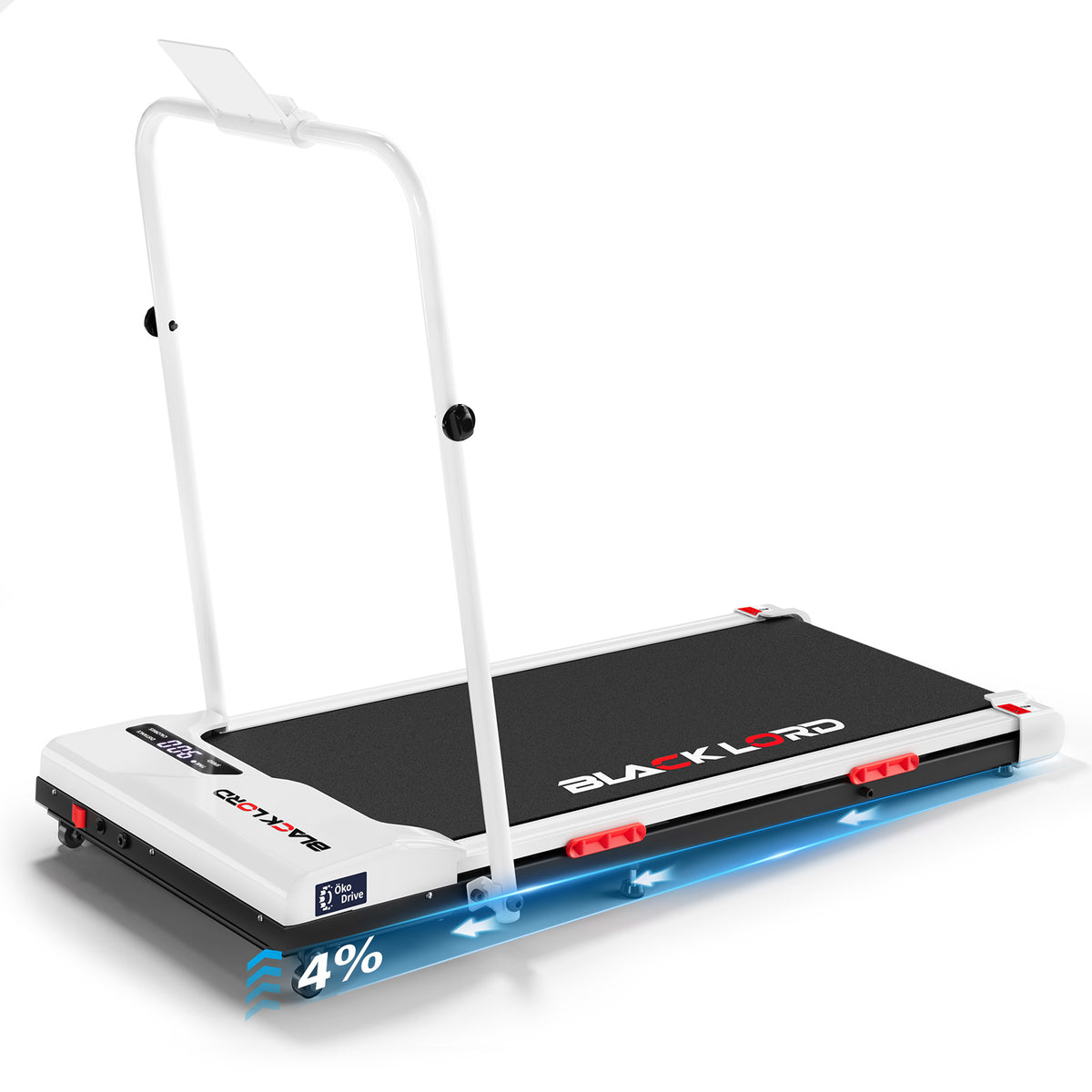 BLACK LORD Treadmill Electric Walking Pad Incline Foldable Home Gym Office White