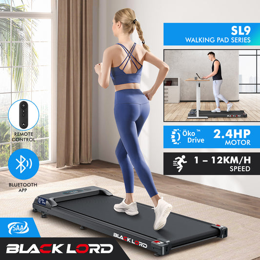 BLACK LORD Treadmill Electric Walking Pad Home Office Gym Fitness Remote Control