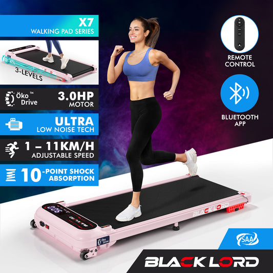 BLACK LORD Treadmill Electric Walking Pad Incline Shock Absorbers Gym Pink