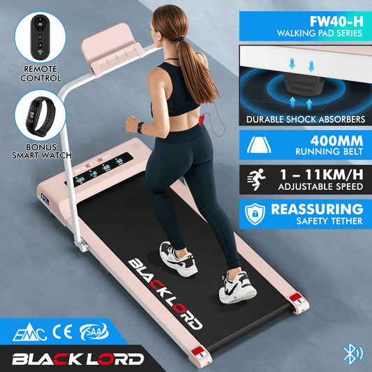 BLACK LORD Treadmill Electric Walking Pad Under Desk Foldable Gym 400mm Pink