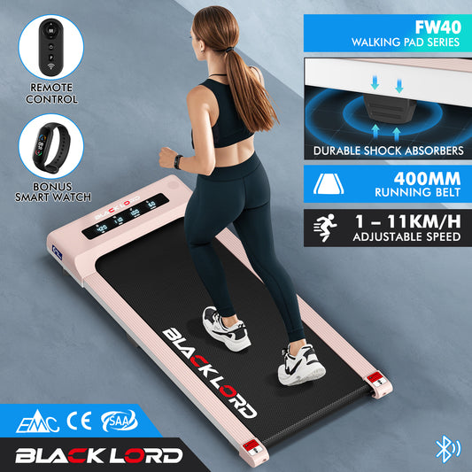 BLACK LORD Treadmill Electric Walking Pad Under Desk Home Gym 400mm Pink