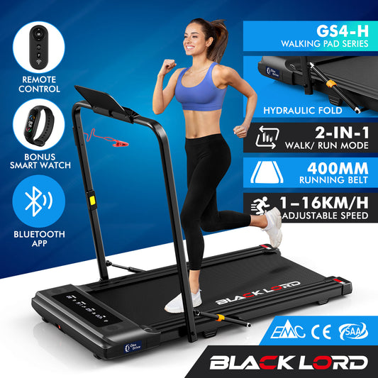 BLACK LORD Treadmill Electric Walking Pad Fully Foldable with Desktop 450mm Belt