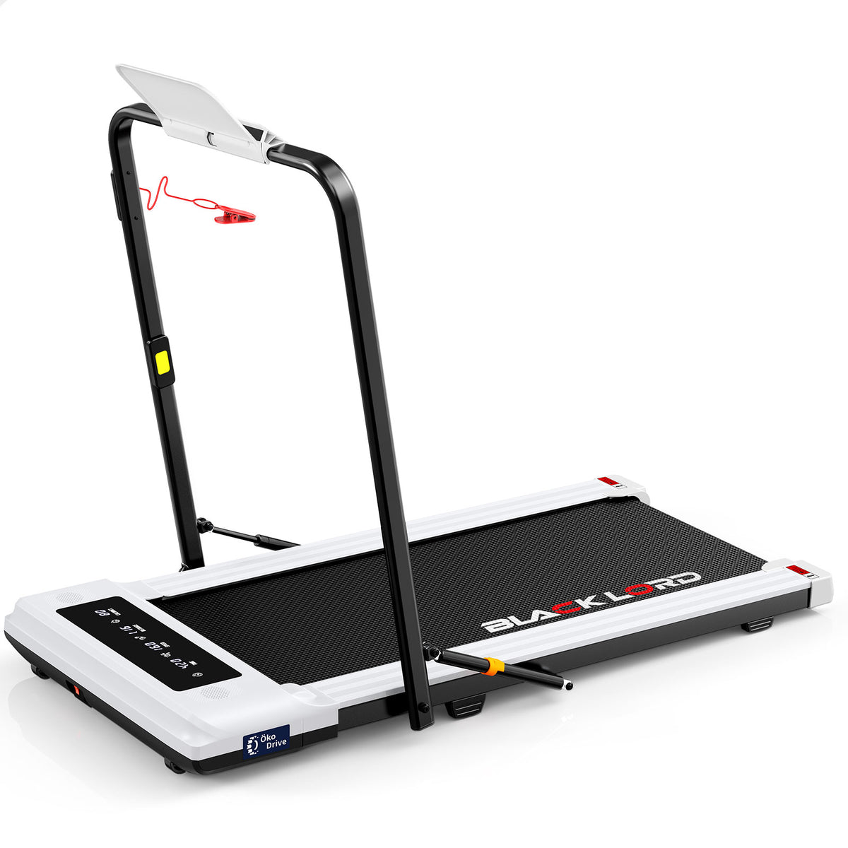 BLACK LORD Treadmill 2 IN 1 Electric Walking Pad 400mm Hydraulic Foldable White