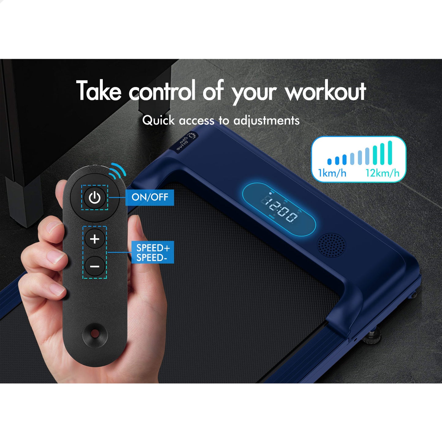 BLACK LORD Treadmill Electric Walking Pad Home Office Gym Fitness Foldable