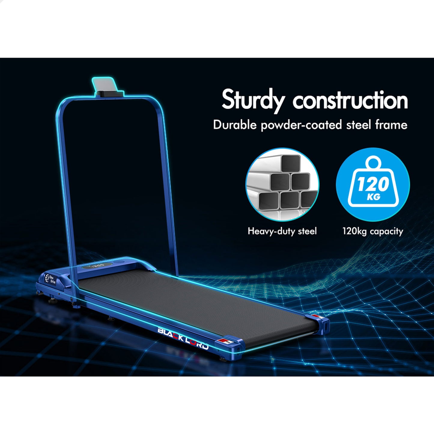 BLACK LORD Treadmill Electric Walking Pad Home Office Gym Fitness Foldable