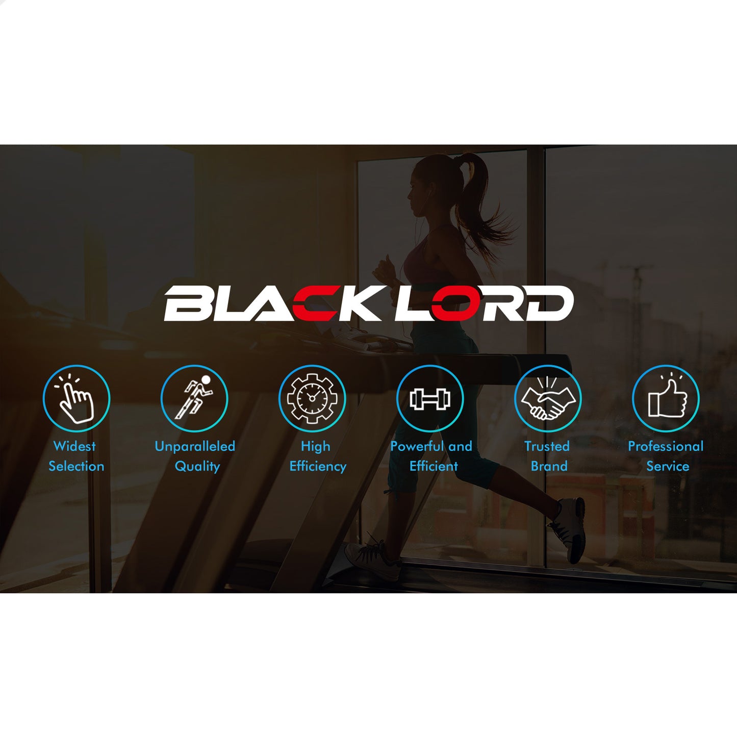 BLACK LORD Treadmill Electric Walking Pad Home Office Gym Fitness Foldable
