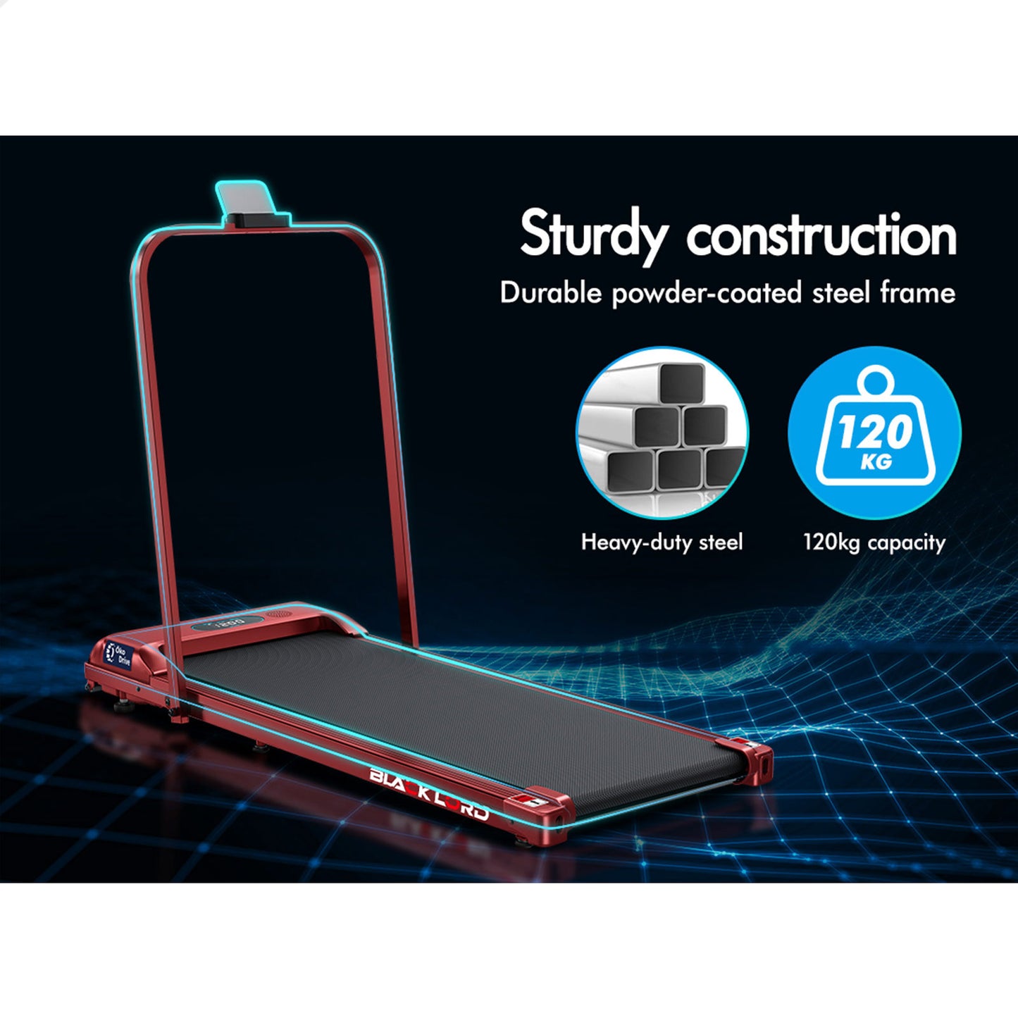BLACK LORD Treadmill Electric Walking Pad Home Office Gym Fitness Foldable