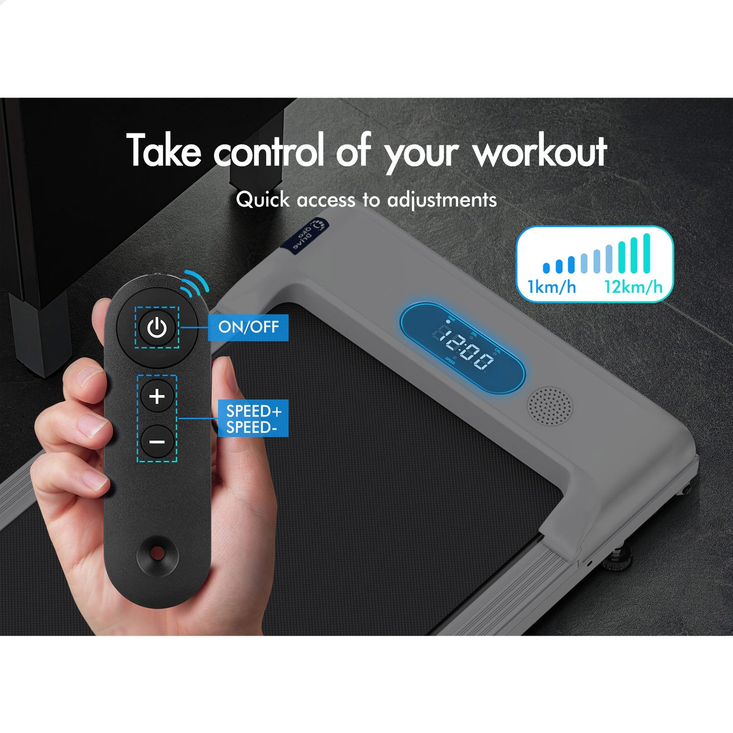 BLACK LORD Treadmill Walking Pad Home Office Gym Fitness Foldable