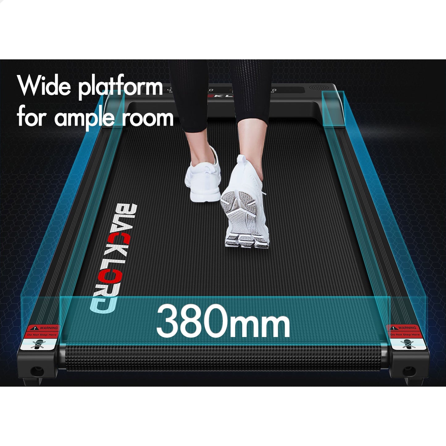 BLACK LORD Treadmill Electric Walking Pad Under Desk Home Office Fitness Black