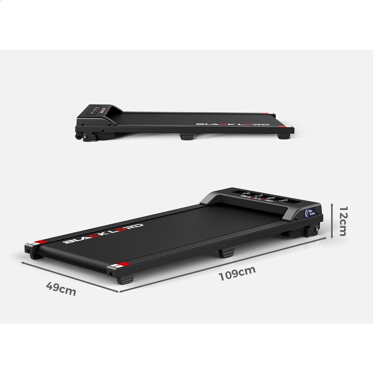 BLACK LORD Treadmill Electric Walking Pad Under Desk Home Office Fitness Black