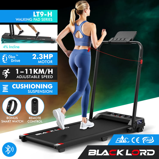 BLACK LORD Treadmill Electric Walking Pad Foldable Under Desk Home Gym Black