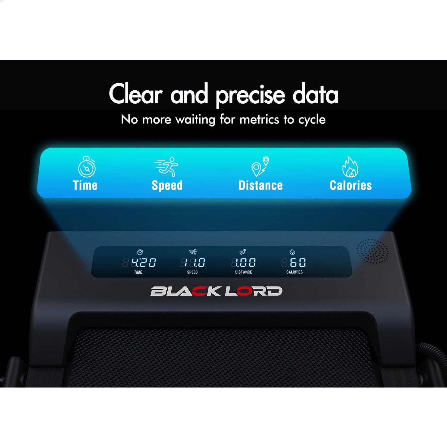 BLACK LORD Treadmill Electric Walking Pad Foldable Under Desk Home Gym Black