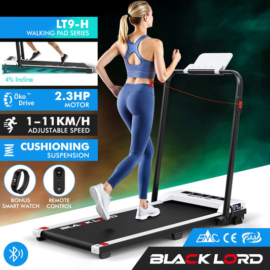 BLACK LORD Treadmill Electric Walking Pad Foldable Under Desk Home Gym White
