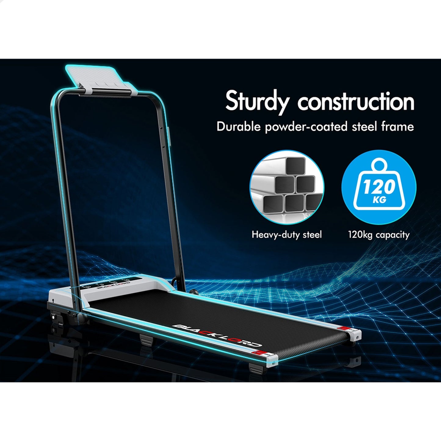 BLACK LORD Treadmill Electric Walking Pad Foldable Under Desk Home Gym White
