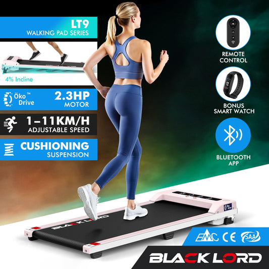 BLACK LORD Treadmill Electric Walking Pad Under Desk Home Office Fitness Pink