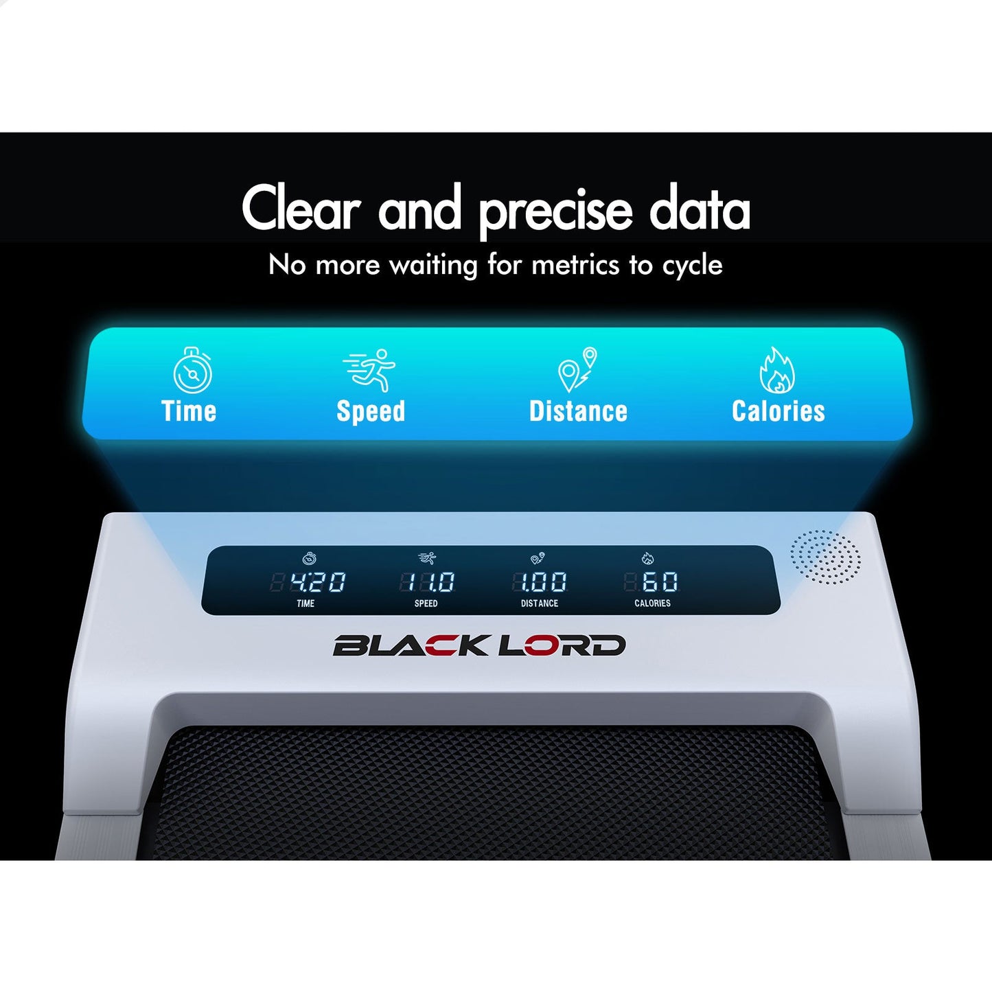 BLACK LORD Treadmill Electric Walking Pad Under Desk Home Office Fitness White