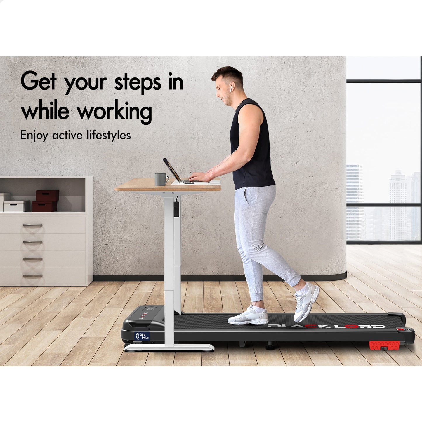 BLACK LORD Walking Pad Incline Treadmill