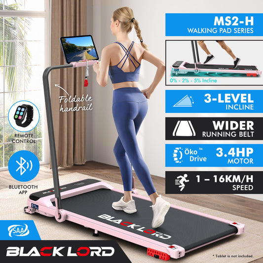 BLACK LORD Treadmill Electric Walking Pad Home Office Incline Foldable Pink