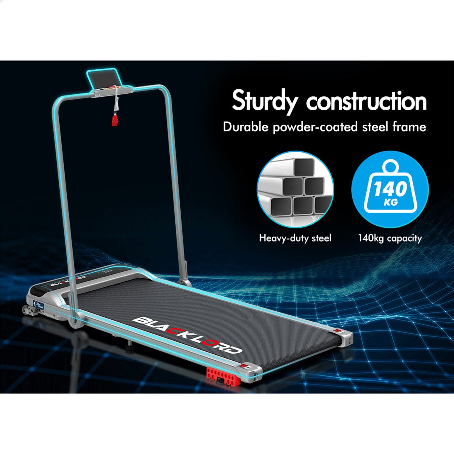 BLACK LORD Walking Pad Treadmill Incline Foldable