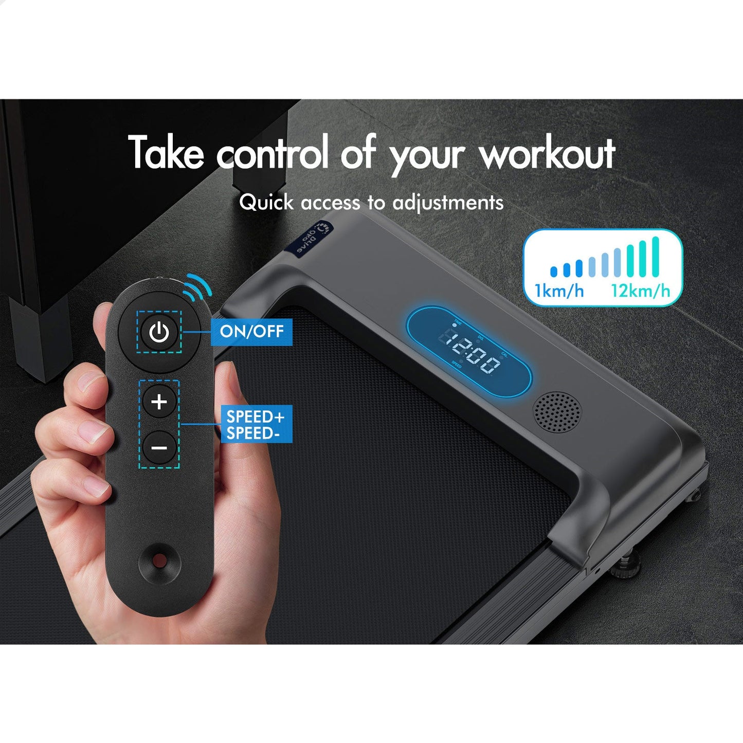 BLACK LORD Treadmill Electric Walking Pad Home Office Gym Fitness Remote Control
